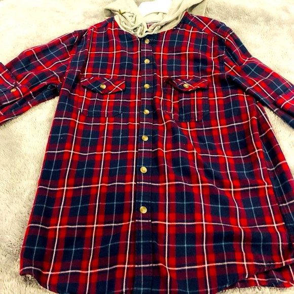 🔥UPCYCLED -21MEN-FLANNEL BUTTON DOWN🔥MEASUREMENTS IN PICS🔥 - Picture 5 of 15